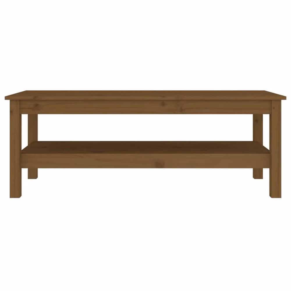 Berkfield Home Rustic Solid Wood Pine Coffee Table, Honey Brown, W: 110 cm, D: 50 cm, H: 40 cm – 3
