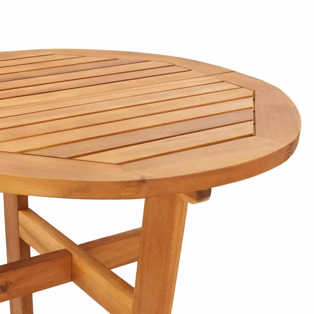 Berkfield Home Rustic Acacia Wood Garden Bar Table in Brown, Diameter: 60 cm, Height: 105 cm – 4