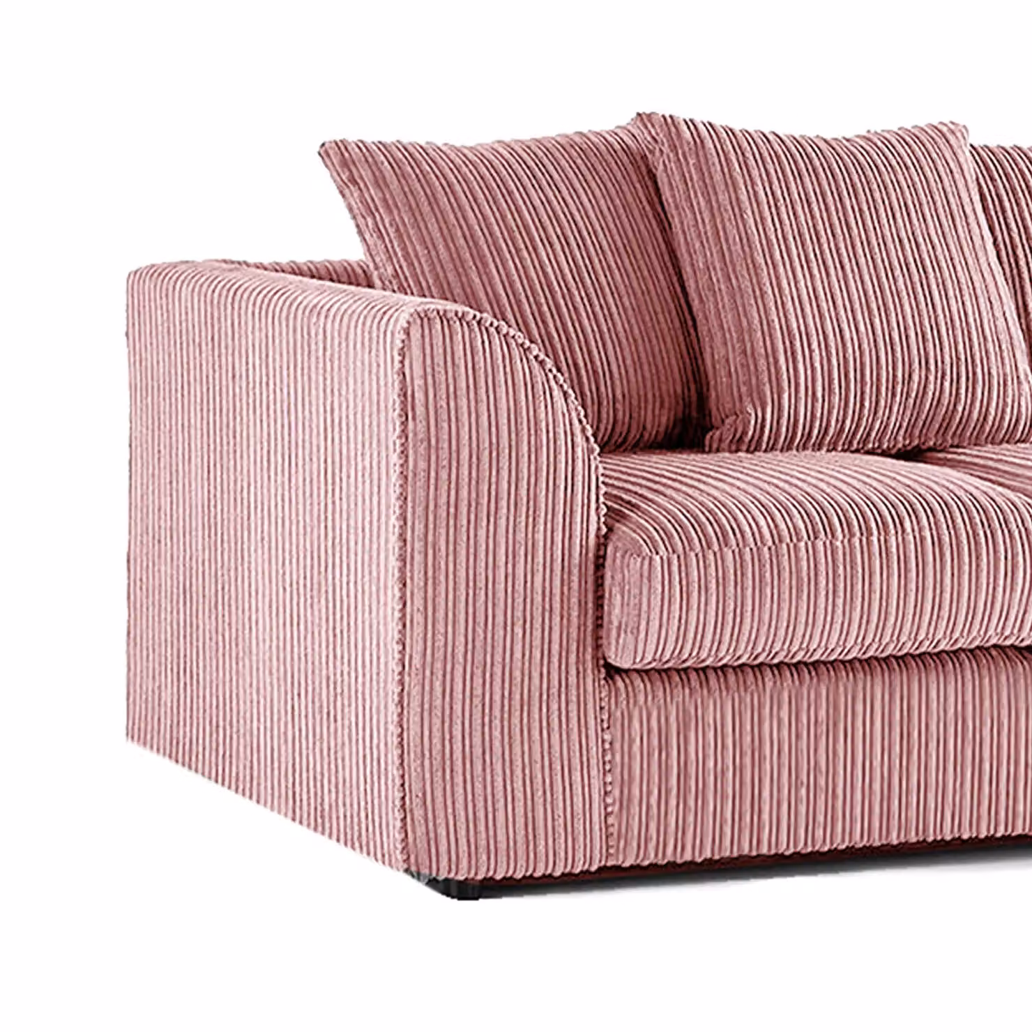 Furnishings For Less UK Luxor 3 Piece Sofa Suite in Pink Jumbo Cord Fabric with Scatter Back Cushions – 2