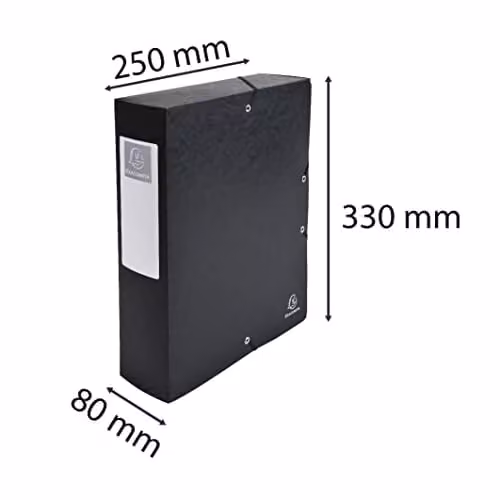 Exacompta ExaBox Black A4 Paper Archive Filing Box with 8cm Spine – 2