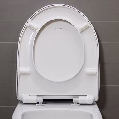 Duravit No.1 Soft Close Toilet Seat in White with Urea Thermoset Lid and Stainless Steel Hinges – 3