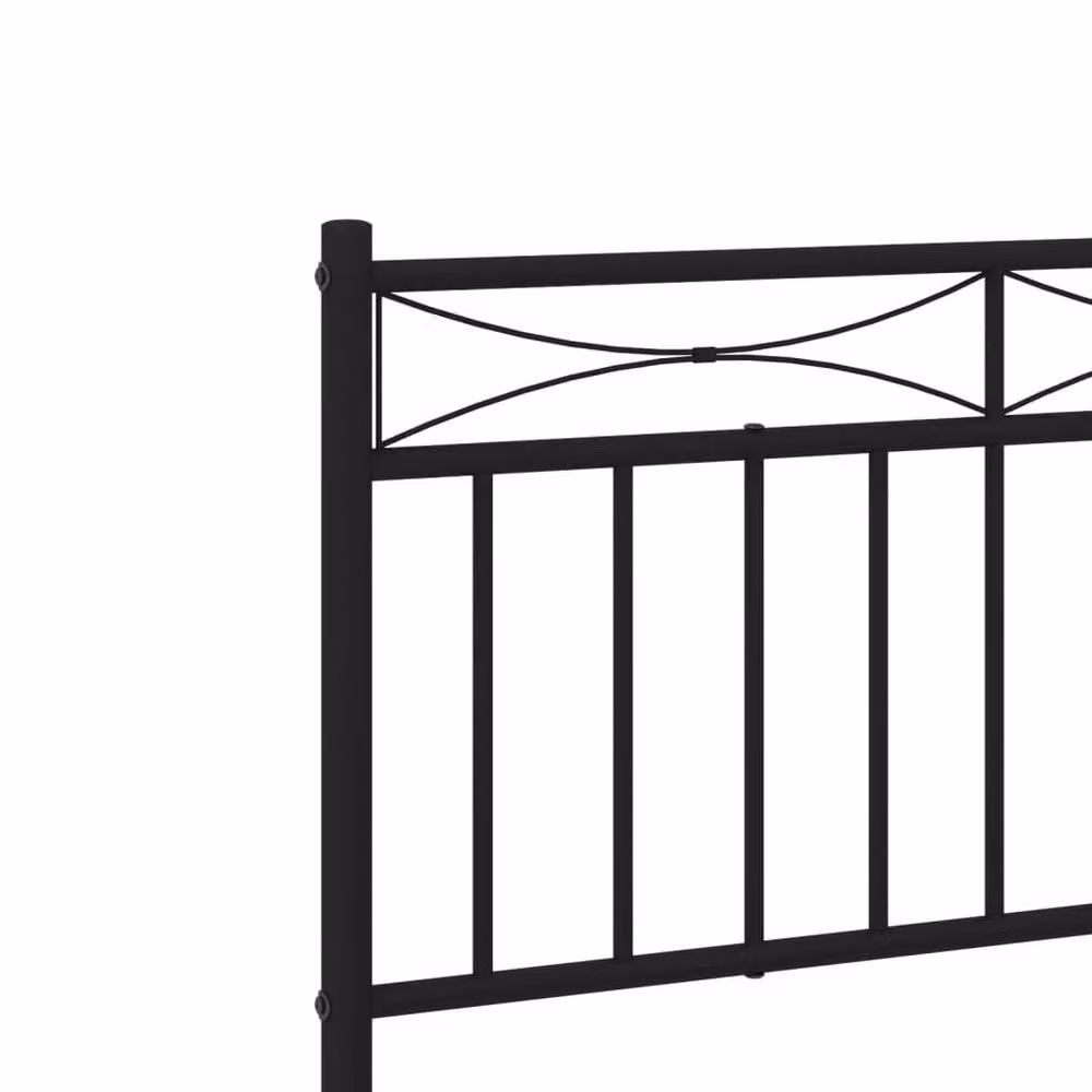 Berkfield Home Metal Bed Frame with Headboard in Black, W/D/H: 90 x 190 cm – 4