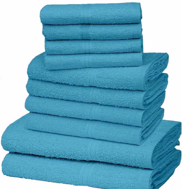 K Collection Egyptian Cotton Towel Set, 10 Pack, Petrol Blue – 1