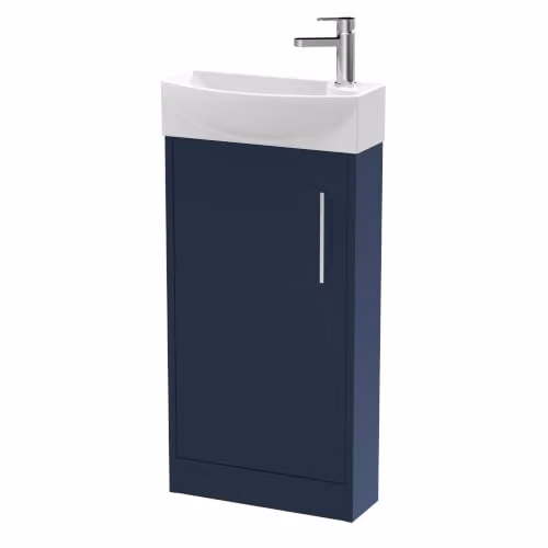 Balterley Modern Blue Freestanding Single Door Bathroom Vanity Unit with Soft Close Doors and Internal Shelves W/D/H: 44.0 x 22.0 x 92.3 cm – 3