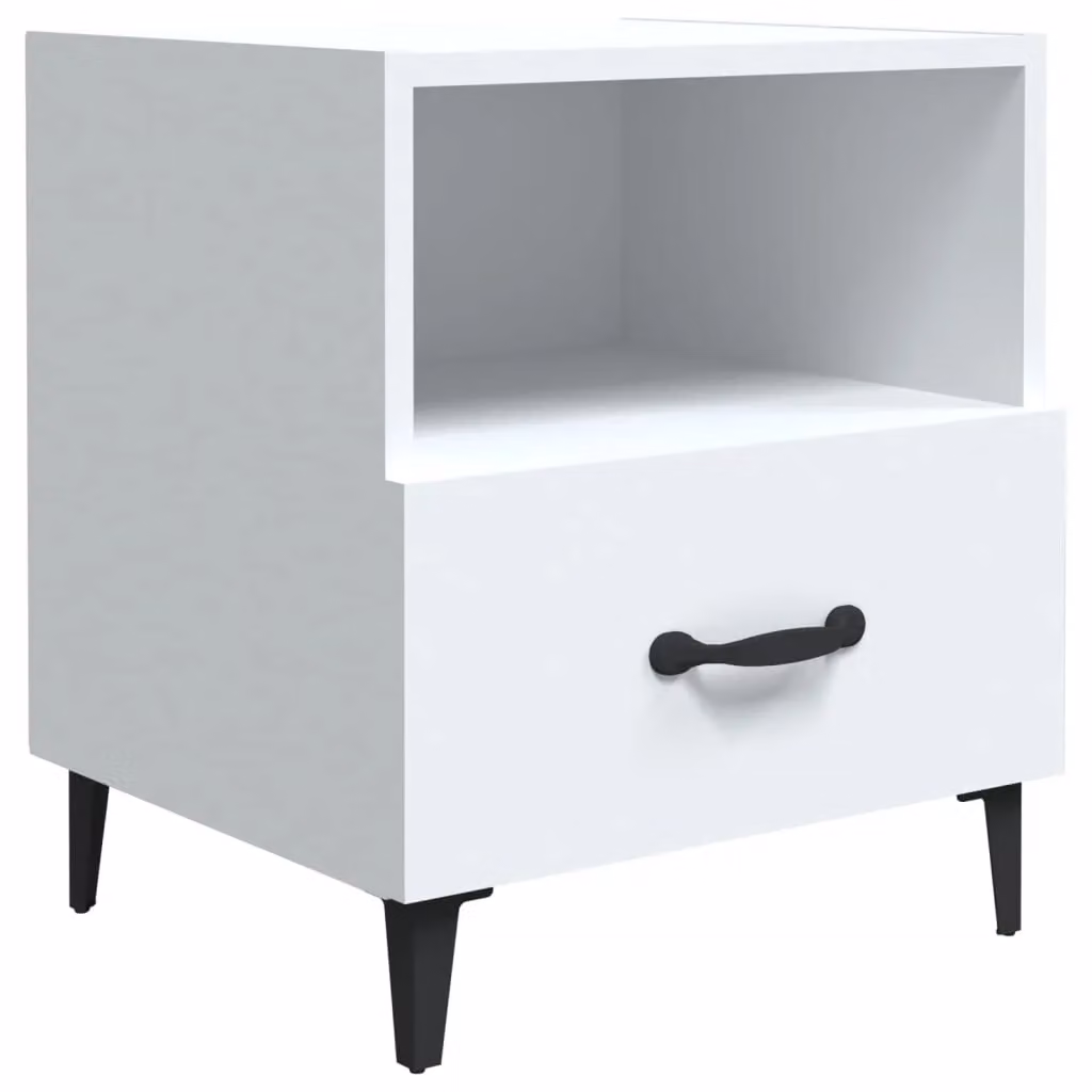 Berkfield Home White MDF Bedside Cabinet – 2