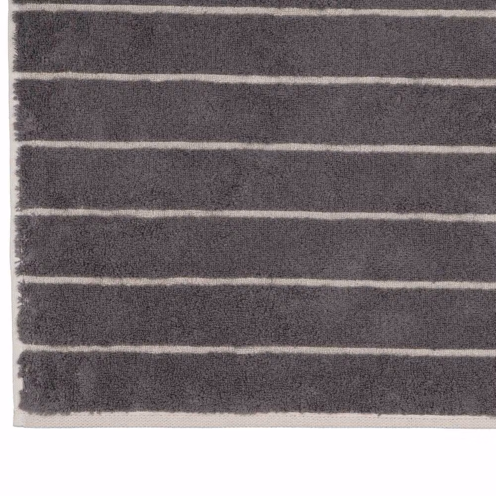 Cawo Grey Striped Cotton Terry Towel for Adults – 4