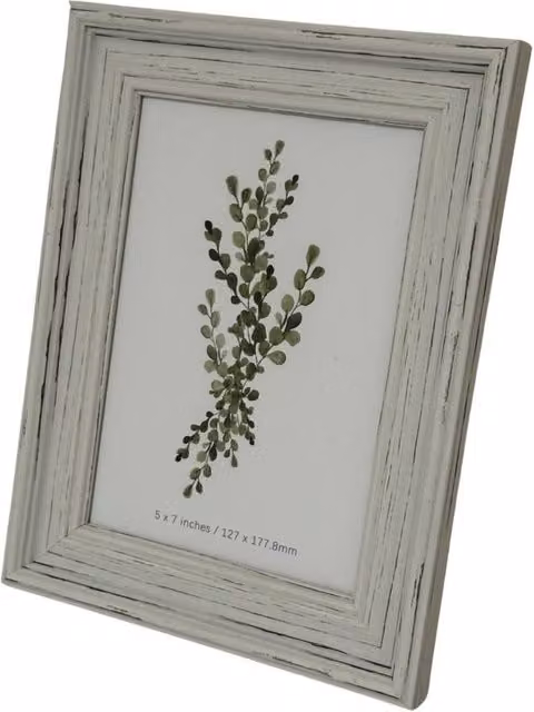 KDMD Alba Single Rectangular Tabletop Photo Frame in White, 5x7 inch