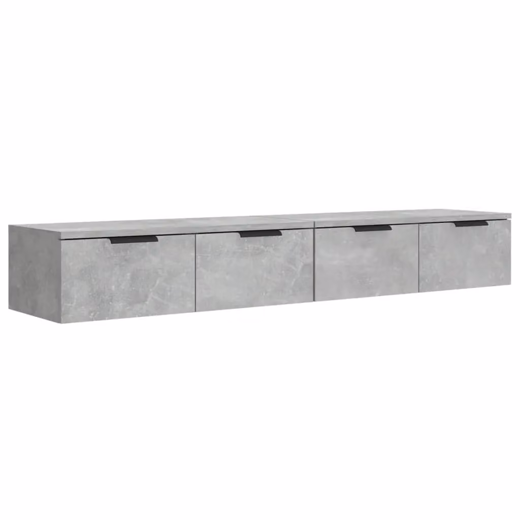 Berkfield Home Wall Mounted Cabinets, 2 Piece Set in Concrete Grey, W/D/H: 68 x 30 x 20 cm – 2
