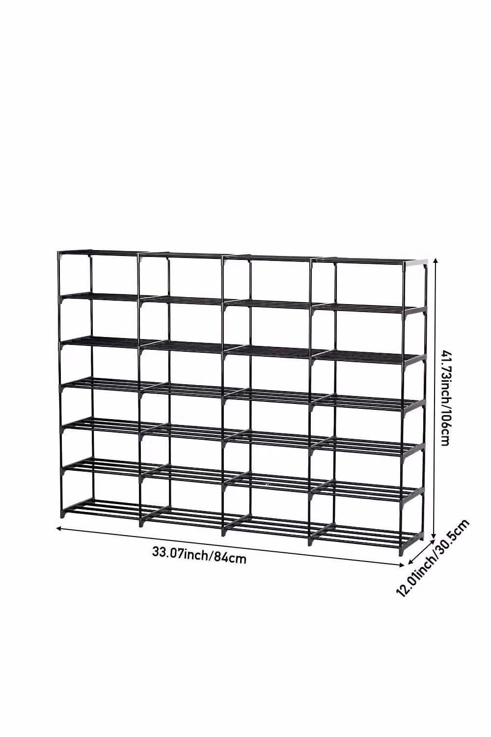 Living and Home 7-Tier Metal Shoe Rack in Black – 2
