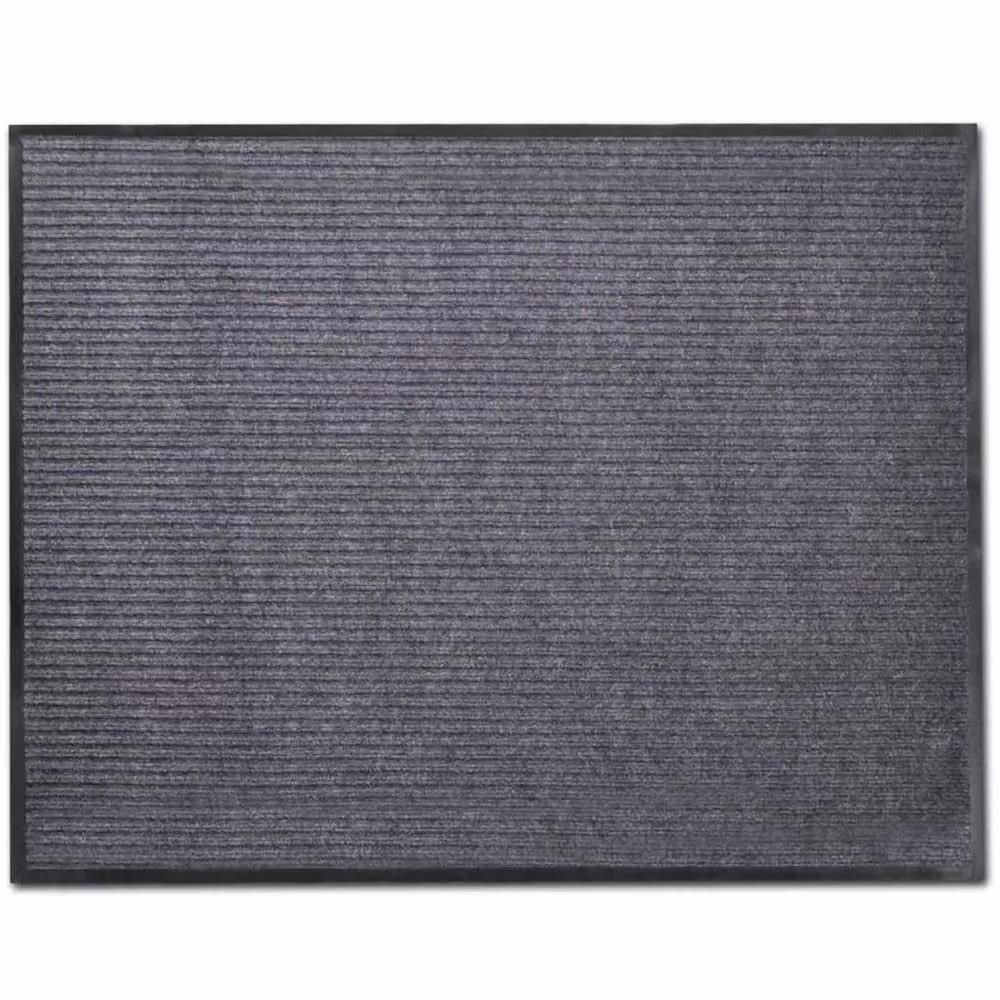 Berkfield Home Grey PVC and Polyester Rectangular Door Mat W: 90 cm, D: 60 cm – 2