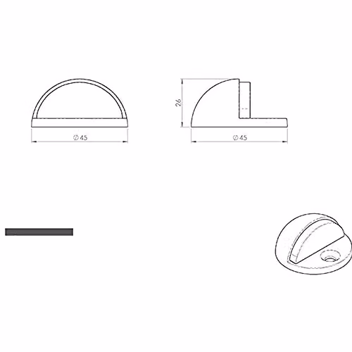 Loops Floor-Mounted Oval Doorstop in Matt Black – 2