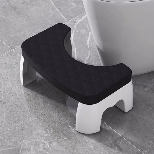 Kelvenix Black Matt Plastic Freestanding Bathroom Toilet Stool