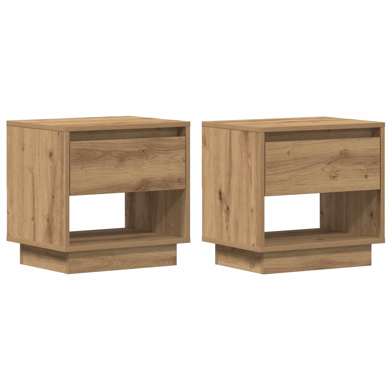 Berkfield Home Artisan Oak Bedside Cabinet Set of 2, Brown, W/D/H: 45 x 34 x 47 cm – 1
