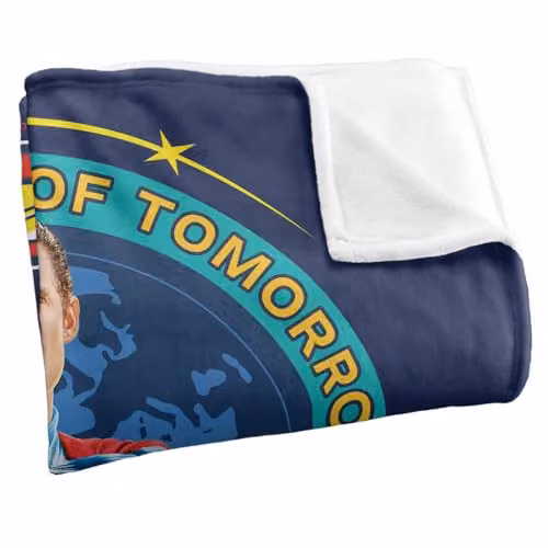 Warner Bros. Superman 2025 City Of Tomorrow Super Soft Silky Touch Fleece Throw Blanket, Multicolour, W: 152 cm, D: 127 cm – 2