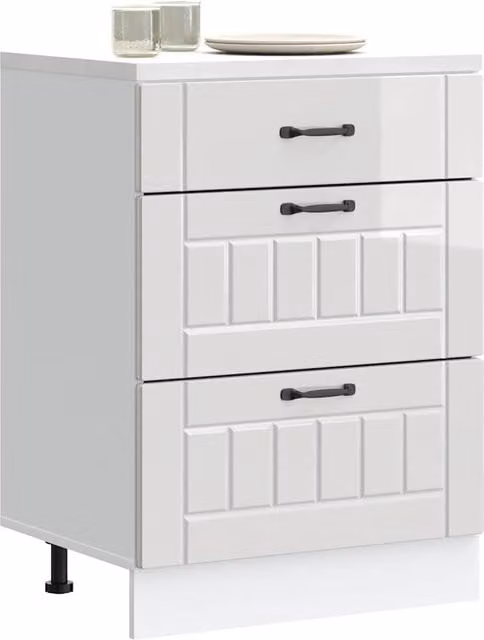 Berkfield Home Lucca Modern High Gloss White Kitchen Base Unit