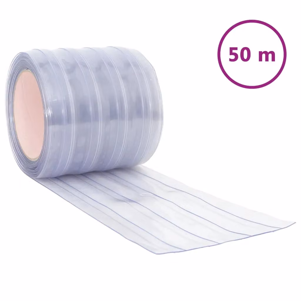 Berkfield Home Transparent PVC Door Curtain Strips, Thickness: 1.6 mm, Width: 200 mm, Length: 50 m – 2