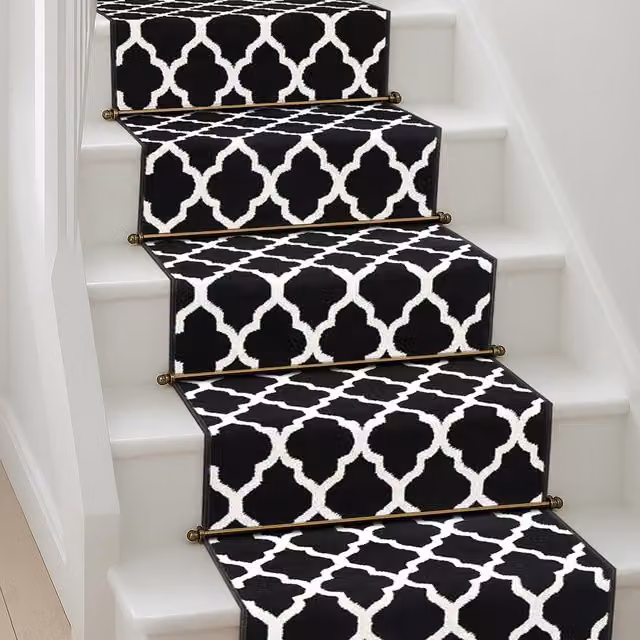 Bravich Trellis Hallway Runner, Black, Geometric Rectangular Non-Slip Design, Length: 540 cm