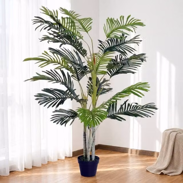 STILVORA Artificial Green Tree in Black Pot, Height: 150 cm – 1