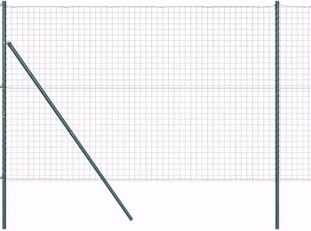 Berkfield Home Euro Fence with 7 Posts, Green Galvanised Steel, 1.6 x 10 m