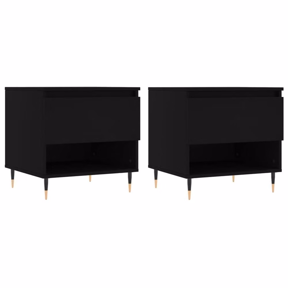 Berkfield Home Modern Black Coffee Table Set of 2, W/D/H: 50 x 46 x 50 cm – 2