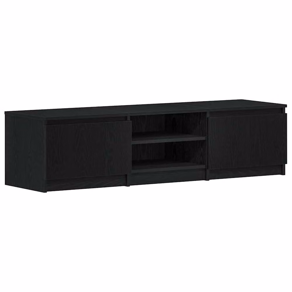 Berkfield Home Modern Black Oak TV Cabinet in Matt MDF, W/D/H: 140 x 40 x 35.5 cm – 3