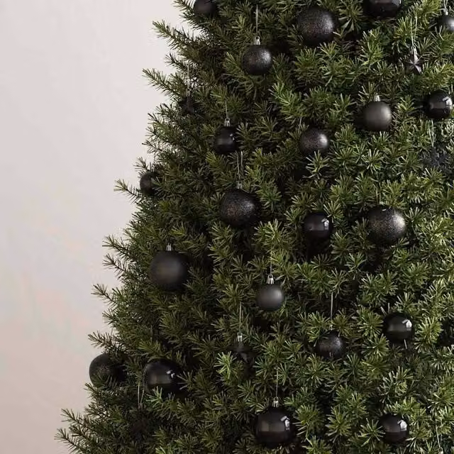 Berkfield Home 111 Piece Black Christmas Bauble Set with Stars, Snowflakes and Geometric Pendants