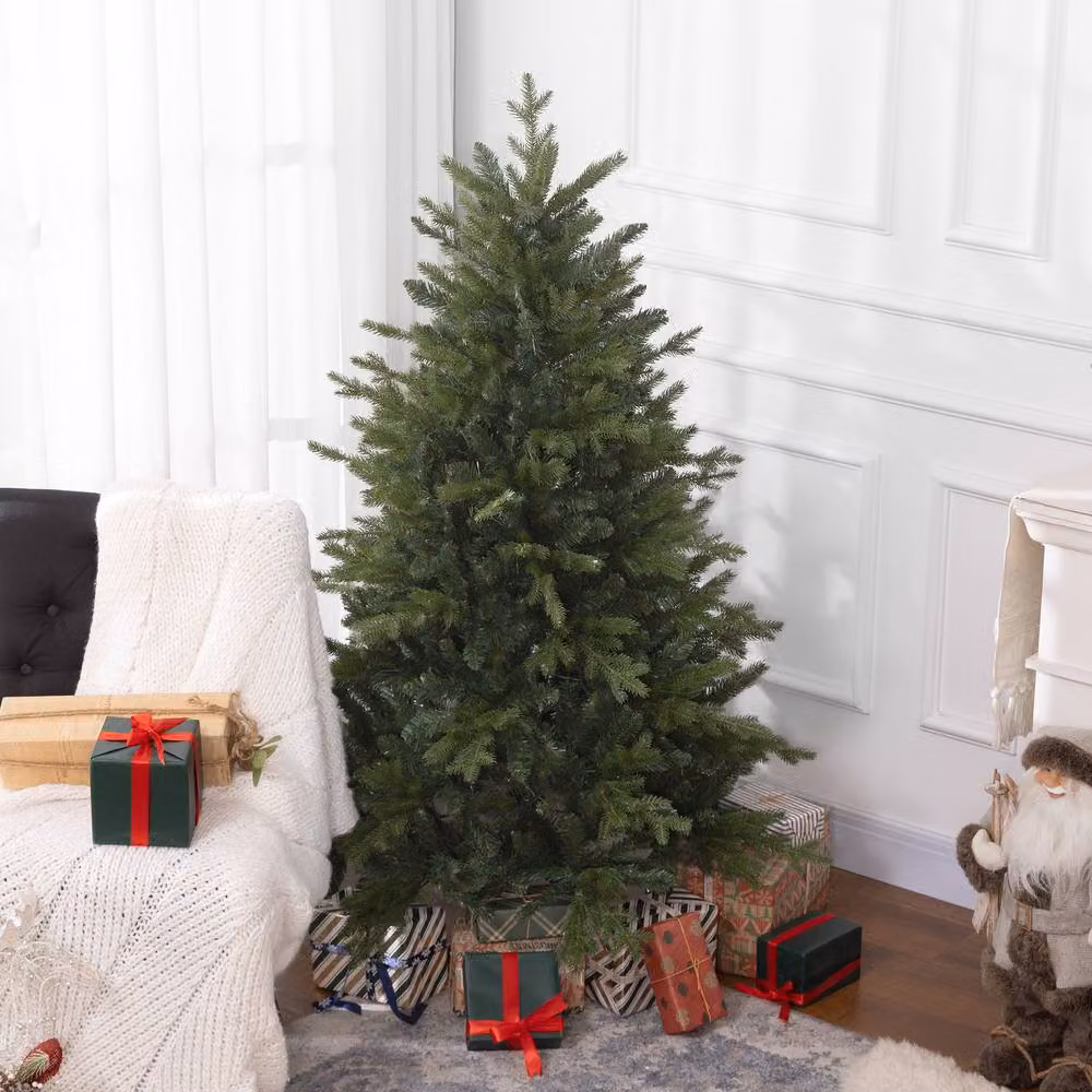 STILVORA 5ft Artificial Green Christmas Tree with 1309 Tips – 3