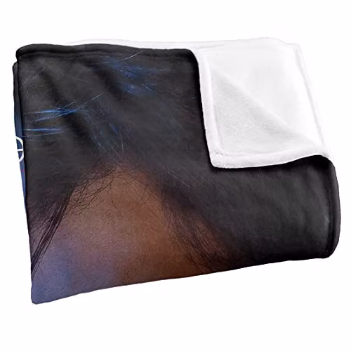 LOGOVISION Vampire Diaries Damon Eyes Officially Licensed Super Soft Fleece Throw Blanket, White and Multicolour, W/D/H: 152 x 127 cm – 2