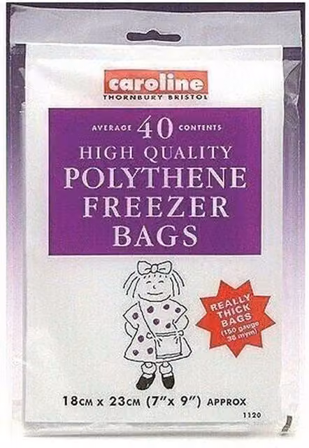 Caroline Freezer Bags, Pack of 40, White and Transparent Plastic