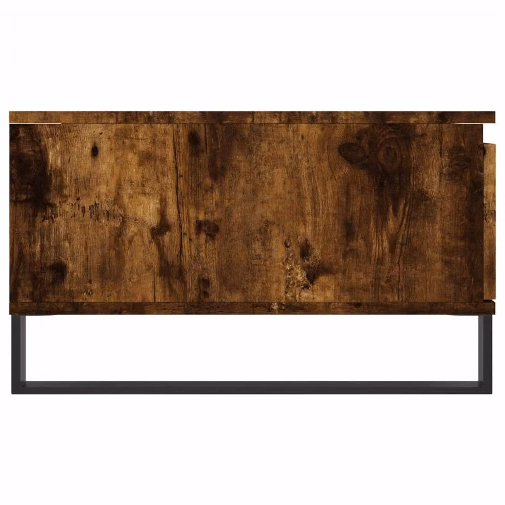 Berkfield Home Smoked Oak Coffee Table in Brown, W/D/H: 90 x 60 x 35 cm – 4