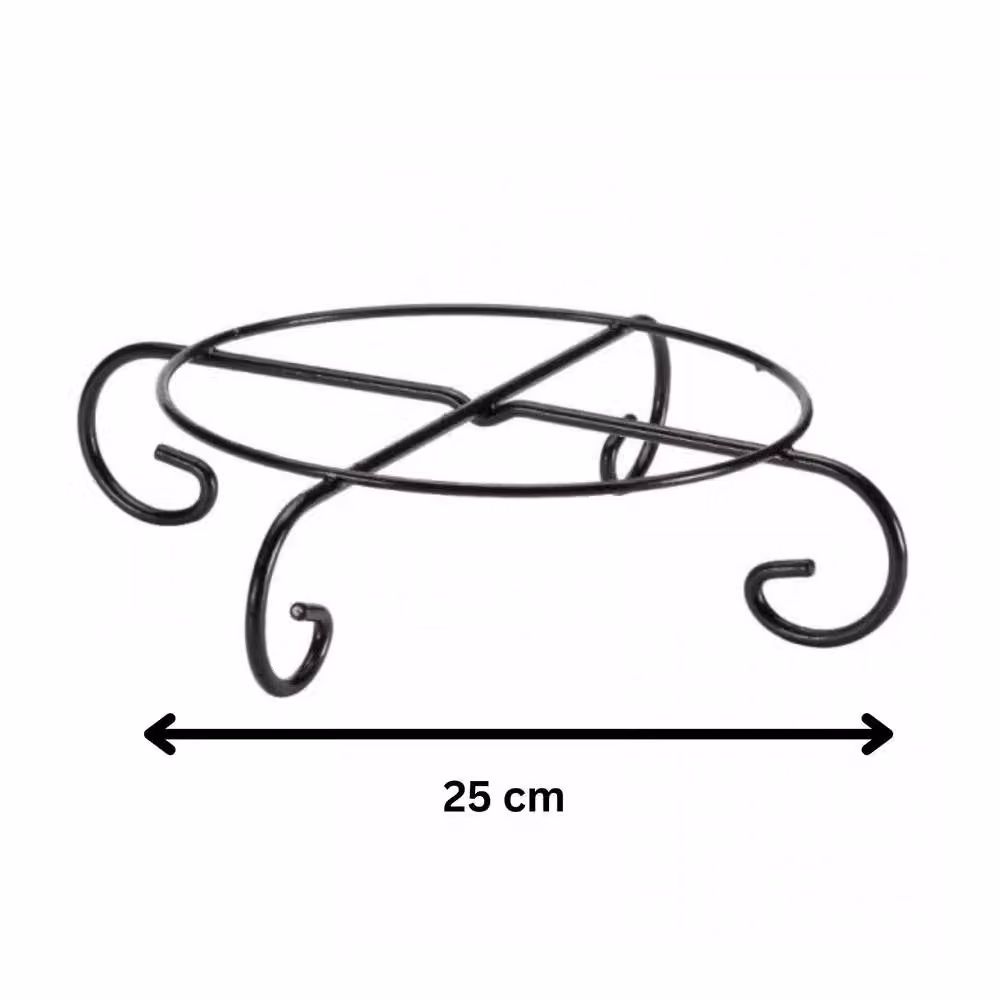 Marco Paul Black Metal Round Tabletop Flower Pot Stand, Diameter: 25 cm – 2