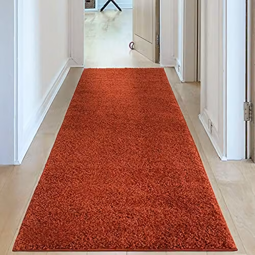 THE RUGS Terra Shaggy High Pile Rug, Orange, W/D/H: 80 x 300 x 3 cm – 5