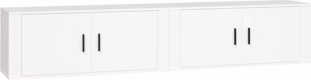 Berkfield Home Set of 2 Wall-mounted White TV Cabinets W/D/H: 100 x 34.5 x 40 cm