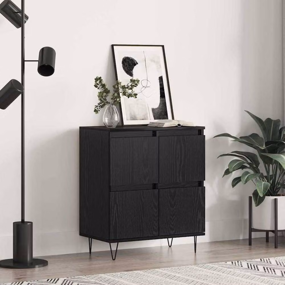 Berkfield Home Modern Black Sideboard with Storage Door, W/D/H: 60 x 35 x 70 cm – 2