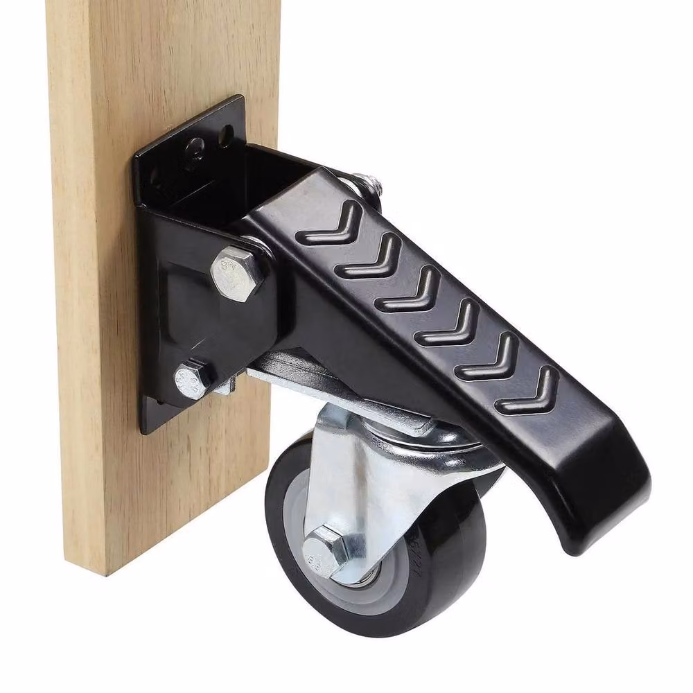 KORVIXA Set of 4 Retractable Workbench Castor Wheels in Black, W/D/H: 1000 x 52 x 16.4 cm – 4