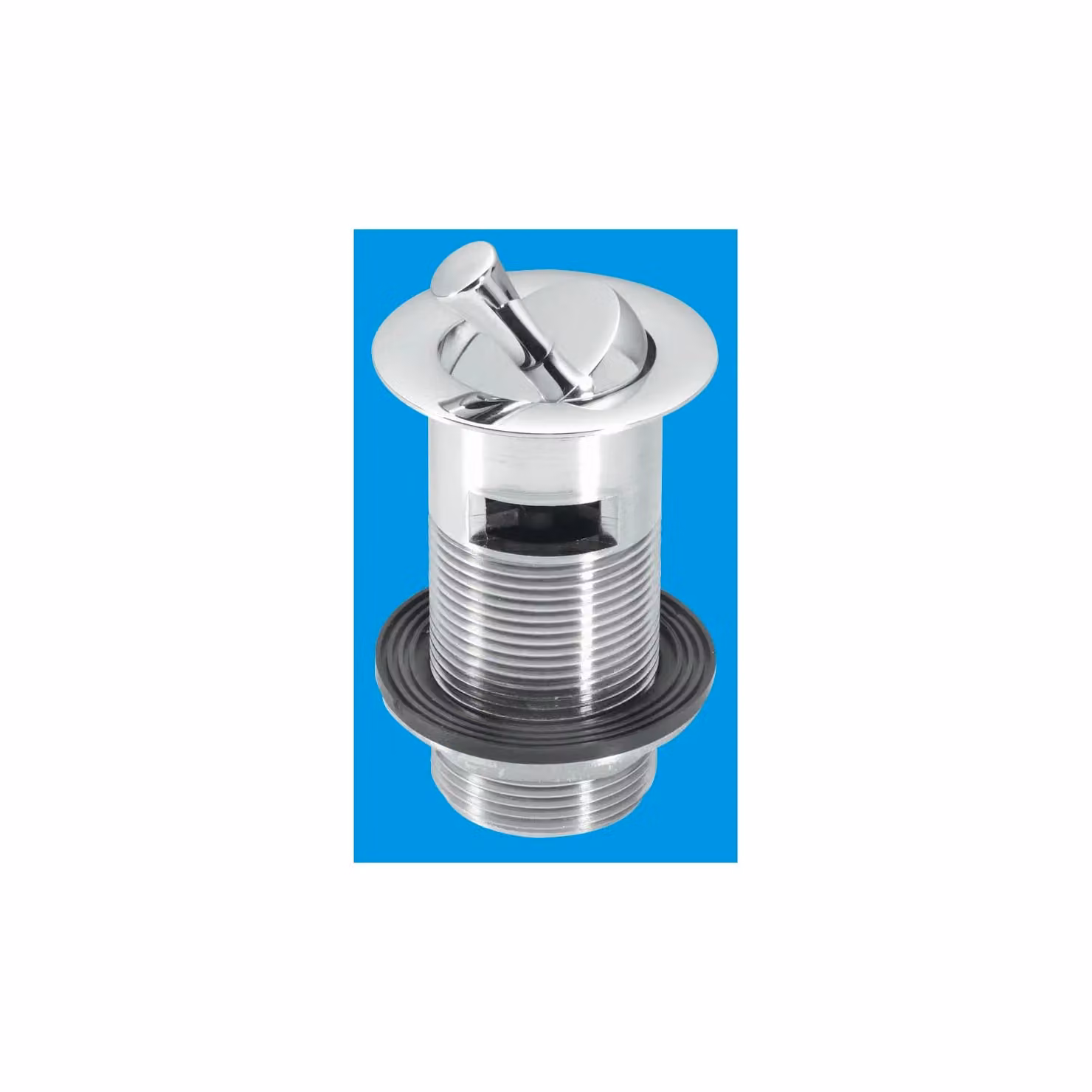 McAlpine 1.25 inch Chrome Plated Brass Basin Waste with Swivel Handle Plug in Silver – 2
