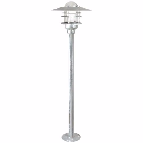 Nordlux Agger Outdoor Post Light in Silver Galvanised Steel with E27 Socket and IP54 Rating – 1