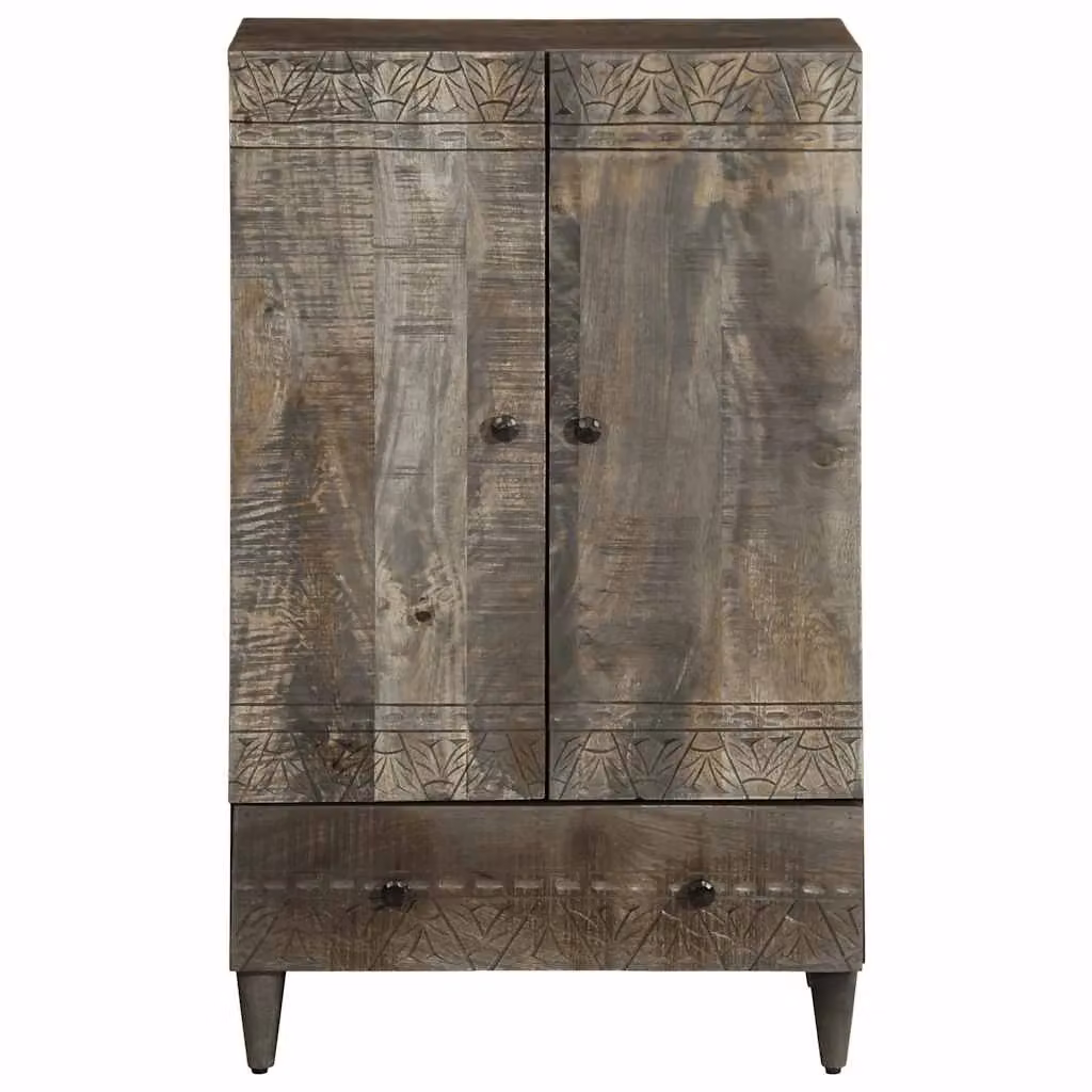 Berkfield Home Mango Wood Highboard in Black, W/D/H: 60 x 33 x 110 cm – 3