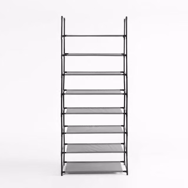 OHS 8 Tier Metal Shoe Storage Rack in Grey