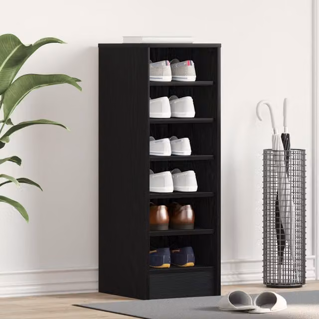 Berkfield Home Modern Shoe Cabinet in Black Oak, W/D/H: 31.5 x 35 x 90 cm – 1
