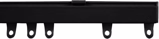 Terrys Fineline Straight Aluminium Curtain Track, Black, Top-Mounted