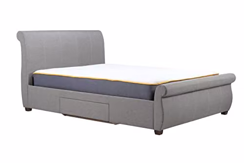 Birlea Lancaster Grey Fabric Upholstered Storage Bed Frame with Drawers W/D/H: 150 x 200 x 109 cm – 5