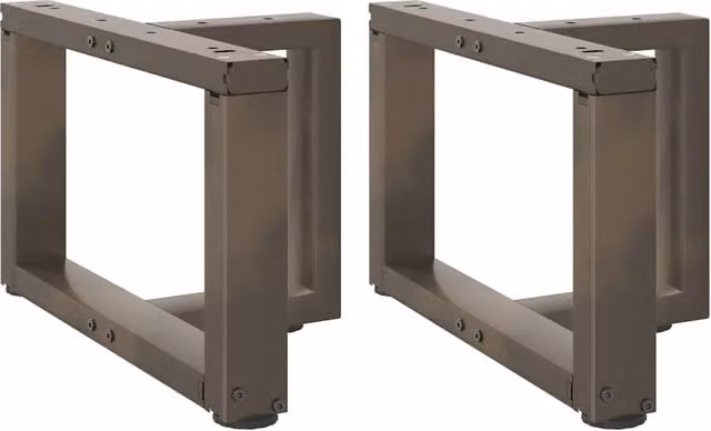 Berkfield Home T-Shaped Coffee Table Legs, 2 Piece Set, Black Steel, W: 40 cm, D: 25 cm, H: 30-31 cm