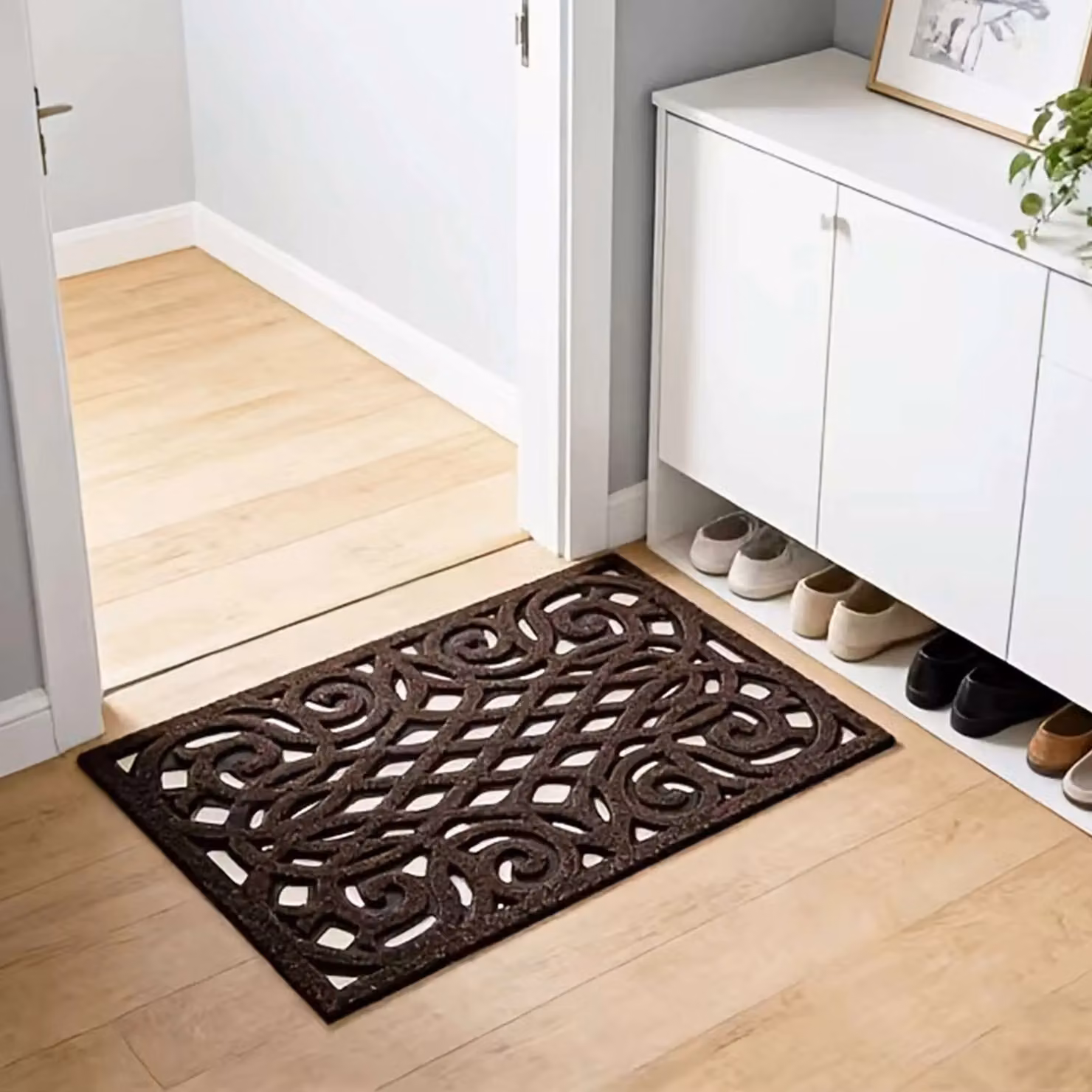 Nicoman Heavy Duty Rubber Outdoor Doormat, Brown, W: 60 cm, D: 40 cm, H: 1 cm – 8