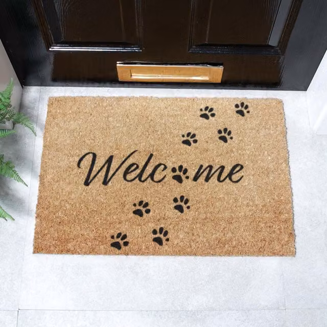 Artsy Mats Welcome Paws Coir Doormat in Brown, W/D: 60 x 40 cm