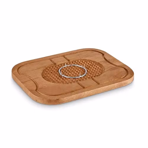 Tower Brown Wooden Rectangular Carving Board with Meat Spikes and Groove – 1