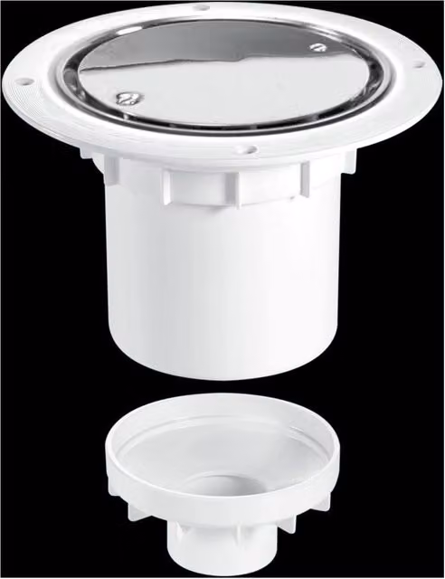 McAlpine TSG2SS 75mm White Plastic Vertical Water Seal Trapped Gully with Reducer, Clamp Ring and Cover Plate