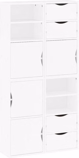 Berkfield Home ODDA Side Cabinets, Set of 4, White Solid Wood Pine, W/D/H: 40 x 24 x 79 cm – 1