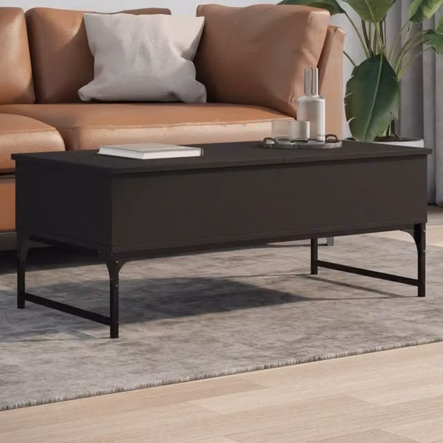 Berkfield Home Black Rectangular Coffee Table with Lift Mechanism, W/D/H: 100 x 50 x 40 cm – 1
