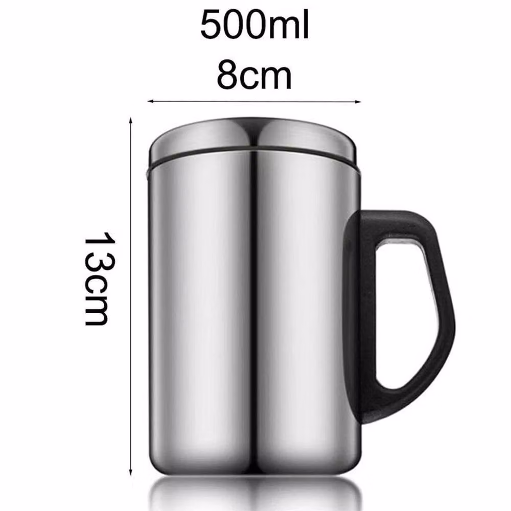 SPETLEK Silver Double Walled Stainless Steel Thermal Travel Mug with Lid, 500ml – 2